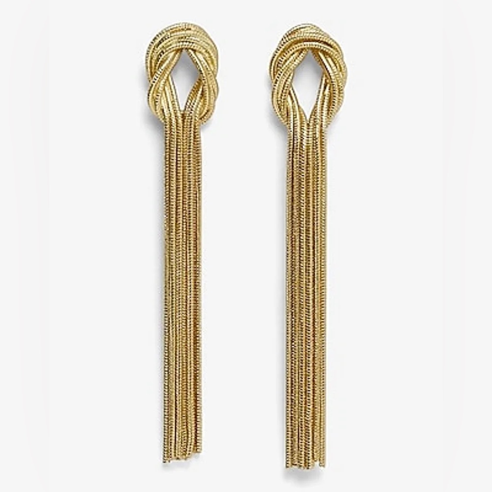 Express Gold Knot Tassel Earrings